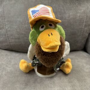 Collectible Duck Plush Toy with Beard, USA Hat, Camo‎ Vest, Novelty Decor